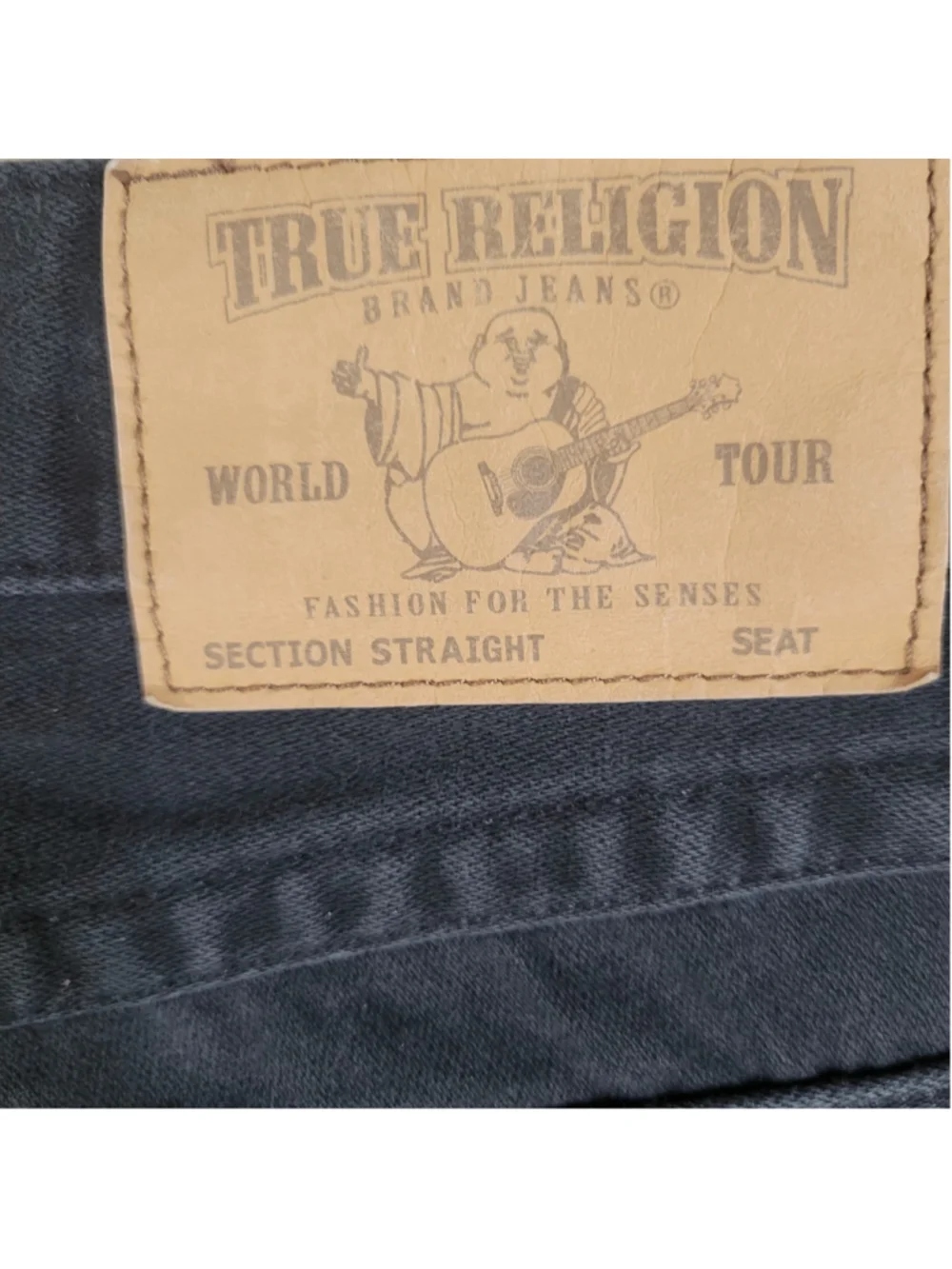 True Religion Jeans Men Flap Pockets Cut-Off Black Fray Shorts Size 34 Inseam 15
